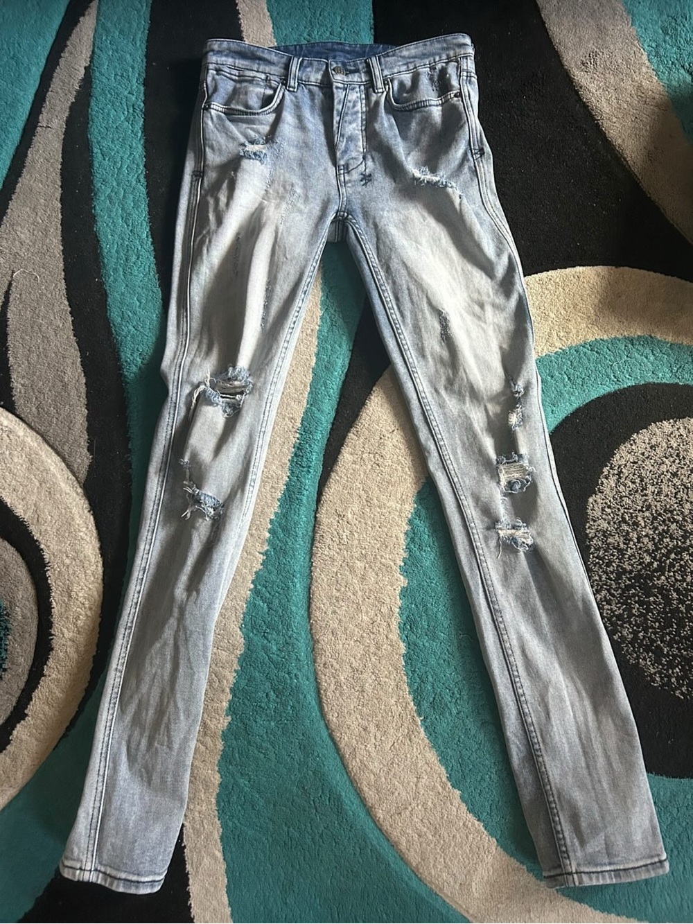 Ksubi Light Blue Distressed Skinny Jeans